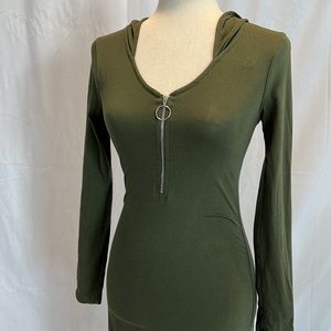Heart & Hips Zip Front Hooded Dress